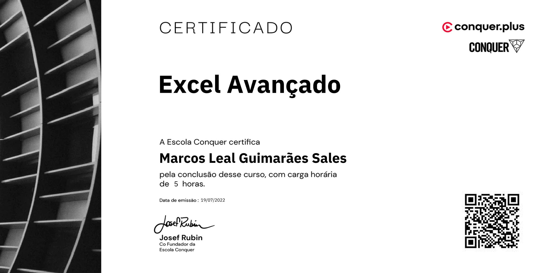 Certificado de Excel Avançado